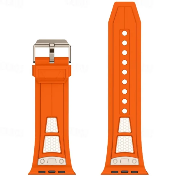 Sport Band Compatible with Apple Watch band 42mm 44mm 45mm 49mm Rugged Two Tone Adjustable TPU Silicone Strap Replacement Wristband for iwatch Ultra 2 Series 9 8 7 SE 6 5 4 3 2 1