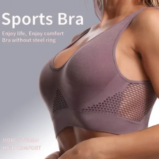 Sports Bra Hollow Mesh Back Sports Bra Fitness Yoga Vest Shockproof Yoga Bra Without Steel Ring