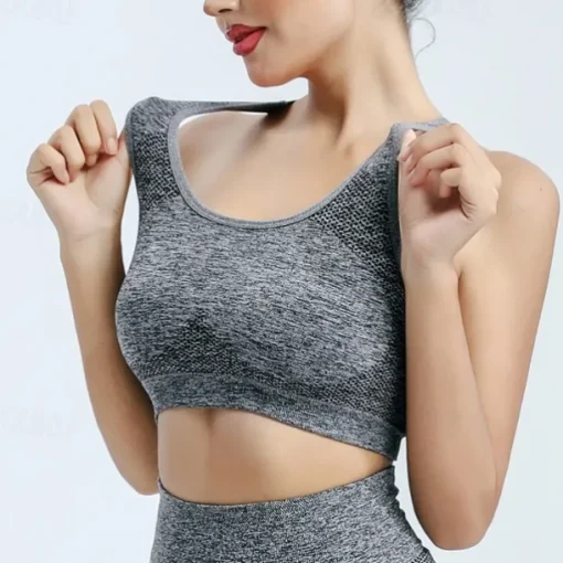 Sports Bra Hollow Mesh Back Sports Bra Fitness Yoga Vest Shockproof Yoga Bra Without Steel Ring