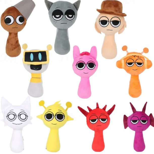 Sprunki Plush Sprunky Wenda and Gray Plushies Sprunk Soft and Funs Stuffed Toys Dolls for Fans and Friends Birthday