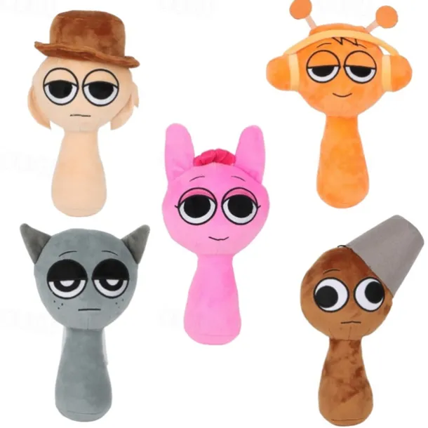 Sprunki Plush Sprunky Wenda and Gray Plushies Sprunk Soft and Funs Stuffed Toys Dolls for Fans and Friends Birthday