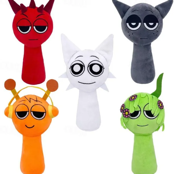 Sprunki Plush Sprunky Wenda and Gray Plushies Sprunk Soft and Funs Stuffed Toys Dolls for Fans and Friends Birthday(RANDOM STYLE)