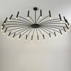 Sputnik Chandelier Metal Chandelier 3 Color Light 12/15/18/24 Head Chandelier in Black for Bedroom,Living Room,Dining Room 85-265V