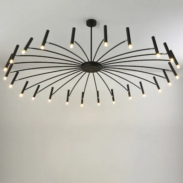 Sputnik Chandelier Metal Chandelier 3 Color Light 12/15/18/24 Head Chandelier in Black for Bedroom,Living Room,Dining Room 85-265V