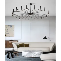 Sputnik Chandelier Metal Chandelier 3 Color Light 12/15/18/24 Head Chandelier in Black for Bedroom,Living Room,Dining Room 85-265V