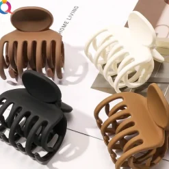 Square Claw Clips Big and Small Neutral Rectangle Hair Claw Clips Non-slip Matte Large Hair Clips for Women Strong Hold jaw clip for Thick Thin Hair