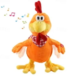 Squawking Chicken Musical Stuffed Animal Plushies Walking Singing Waving Rooster Happy Easter Gift for Youngsters Electronic Interactive Plush Toy for Boys Girls Easter Perfect Playing Doll for Yo