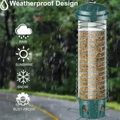 Squirrel Resistant Bird Feeders - No Squirrel Wild Bird Feeder - Metal Hummingbird Feeding Station Weight-Activated for Outdoor Patio