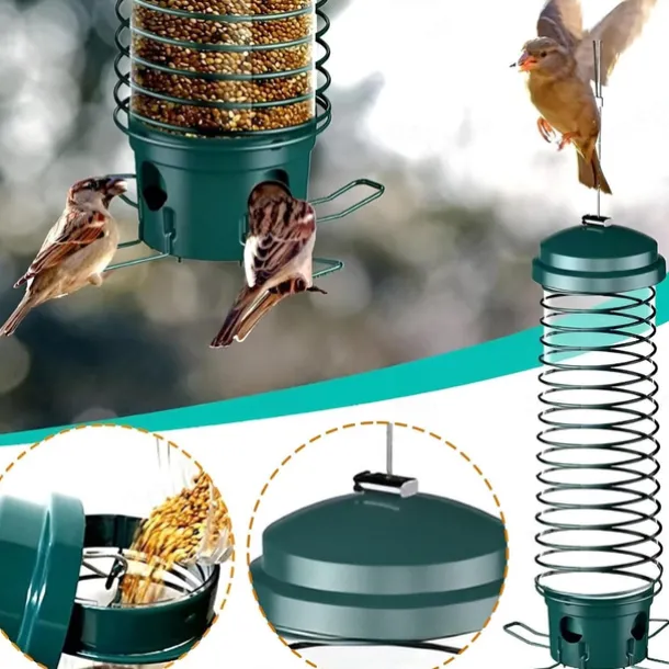 Squirrel Resistant Bird Feeders - No Squirrel Wild Bird Feeder - Metal Hummingbird Feeding Station Weight-Activated for Outdoor Patio