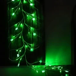 St. Patrick's Day Garland - Dazzling 96 Light Clover Show, Versatile in 8 Modes, Battery Operated, Perfect for Home Decorations