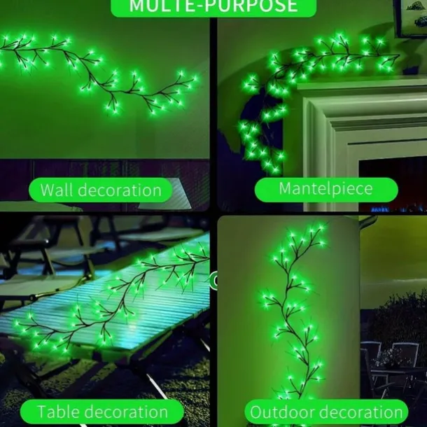 St. Patrick's Day Green Decorative Light String 96 Beads USB Power 8 Modes