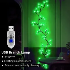 St. Patrick's Day Green Decorative Light String 96 Beads USB Power 8 Modes