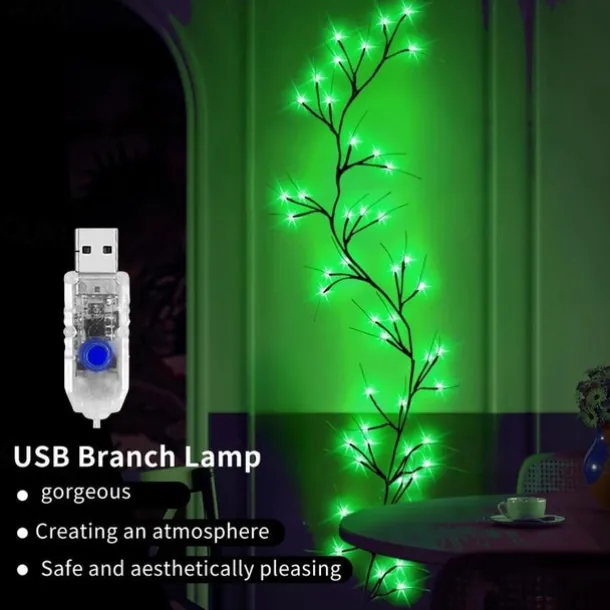 St. Patrick's Day Green Decorative Light String 96 Beads USB Power 8 Modes