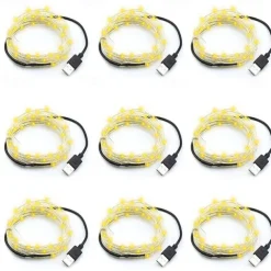 St. Patrick's Day Lights 9pcs 2m 20 LEDs String Lights Warm White White Red Gypsophila LED Lights Outdoor Cuttable New Design USB Powered Garden Courtyard Decoration Lamp