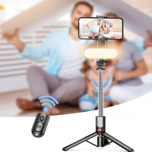Stable Selfie Stick Tripod With Fill Light 44 Inch Extendable Selfie Stick With Wireless Remote And Tripod Stand 360 Rotation For IPhone 14/13/12/11 Pro/XS Max/XS/XR/X/8/7 Samsung And Smartphone