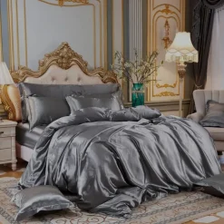 Stain Silk Duvet Cover Bedding Sets Comforter Cover with 1 Duvet Cover or Coverlet,1Sheet,2 Pillowcases for Double/Queen/King(1 Pillowcase for Twin/Single)
