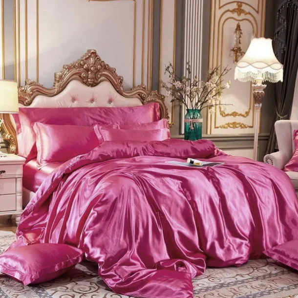 Stain Silk Duvet Cover Bedding Sets Comforter Cover with 1 Duvet Cover or Coverlet,1Sheet,2 Pillowcases for Double/Queen/King(1 Pillowcase for Twin/Single)