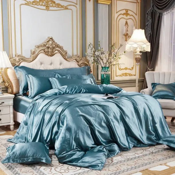 Stain Silk Duvet Cover Bedding Sets Comforter Cover with 1 Duvet Cover or Coverlet,1Sheet,2 Pillowcases for Double/Queen/King(1 Pillowcase for Twin/Single)