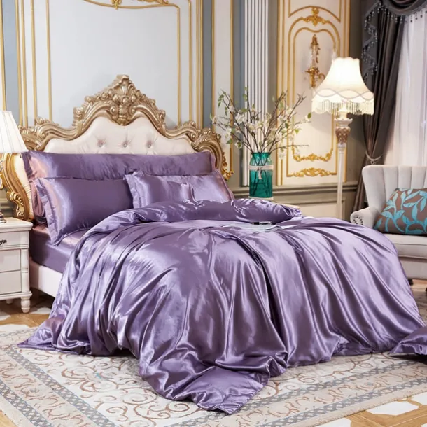 Stain Silk Duvet Cover Bedding Sets Comforter Cover with 1 Duvet Cover or Coverlet,1Sheet,2 Pillowcases for Double/Queen/King(1 Pillowcase for Twin/Single)