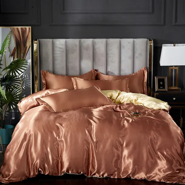 Stain Silk Duvet Cover Bedding Sets Comforter Cover with 1 Duvet Cover or Coverlet,1Sheet,2 Pillowcases for Double/Queen/King(1 Pillowcase for Twin/Single)