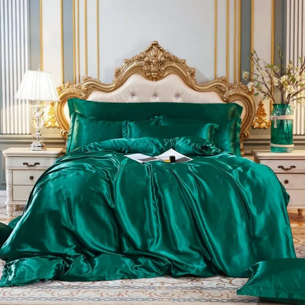 Stain Silk Duvet Cover Bedding Sets Comforter Cover with 1 Duvet Cover or Coverlet,1Sheet,2 Pillowcases for Double/Queen/King(1 Pillowcase for Twin/Single)