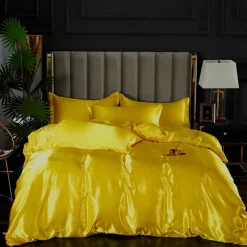 Stain Silk Duvet Cover Bedding Sets Comforter Cover with 1 Duvet Cover or Coverlet,1Sheet,2 Pillowcases for Double/Queen/King(1 Pillowcase for Twin/Single)