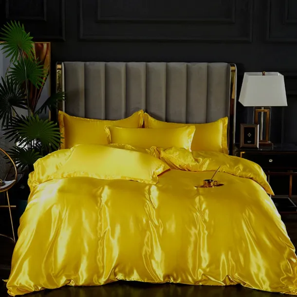 Stain Silk Duvet Cover Bedding Sets Comforter Cover with 1 Duvet Cover or Coverlet,1Sheet,2 Pillowcases for Double/Queen/King(1 Pillowcase for Twin/Single)