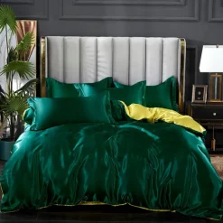 Stain Silk Duvet Cover Bedding Sets Comforter Cover with 1 Duvet Cover or Coverlet,1Sheet,2 Pillowcases for Double/Queen/King(1 Pillowcase for Twin/Single)