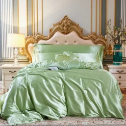 Stain Silk Duvet Cover Bedding Sets Comforter Cover with 1 Duvet Cover or Coverlet,1Sheet,2 Pillowcases for Double/Queen/King(1 Pillowcase for Twin/Single)