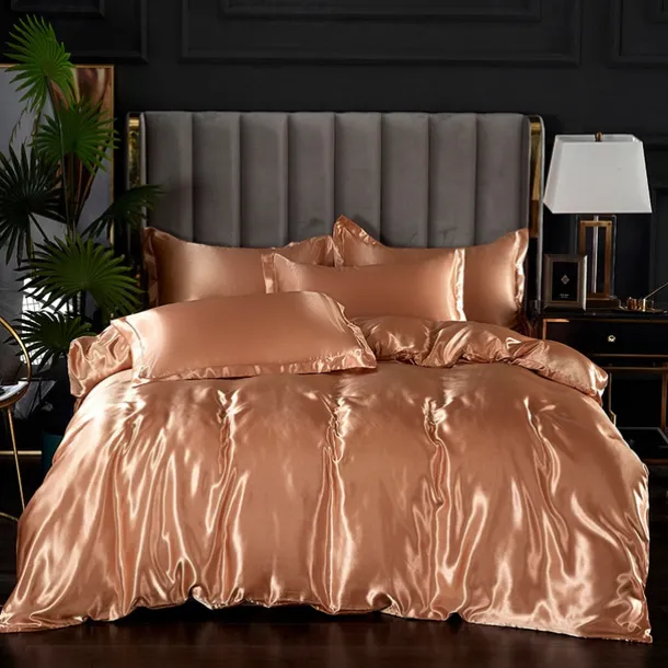 Stain Silk Duvet Cover Bedding Sets Comforter Cover with 1 Duvet Cover or Coverlet,1Sheet,2 Pillowcases for Double/Queen/King(1 Pillowcase for Twin/Single)