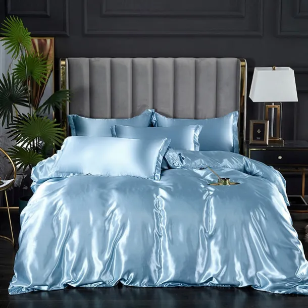 Stain Silk Duvet Cover Bedding Sets Comforter Cover with 1 Duvet Cover or Coverlet,1Sheet,2 Pillowcases for Double/Queen/King(1 Pillowcase for Twin/Single)