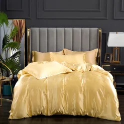 Stain Silk Duvet Cover Bedding Sets Comforter Cover with 1 Duvet Cover or Coverlet,1Sheet,2 Pillowcases for Double/Queen/King(1 Pillowcase for Twin/Single)