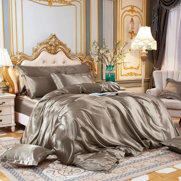 Stain Silk Duvet Cover Bedding Sets Comforter Cover with 1 Duvet Cover or Coverlet,1Sheet,2 Pillowcases for Double/Queen/King(1 Pillowcase for Twin/Single)