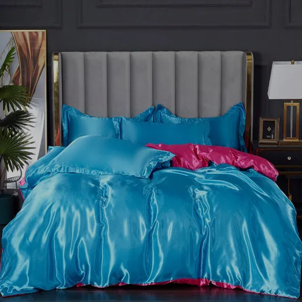 Stain Silk Duvet Cover Bedding Sets Comforter Cover with 1 Duvet Cover or Coverlet,1Sheet,2 Pillowcases for Double/Queen/King(1 Pillowcase for Twin/Single)