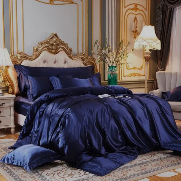 Stain Silk Duvet Cover Bedding Sets Comforter Cover with 1 Duvet Cover or Coverlet,1Sheet,2 Pillowcases for Double/Queen/King(1 Pillowcase for Twin/Single)