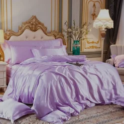 Stain Silk Duvet Cover Bedding Sets Comforter Cover with 1 Duvet Cover or Coverlet,1Sheet,2 Pillowcases for Double/Queen/King(1 Pillowcase for Twin/Single)
