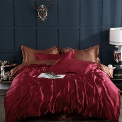 Stain Silk Duvet Cover Bedding Sets Comforter Cover with 1 Duvet Cover or Coverlet,1Sheet,2 Pillowcases for Double/Queen/King(1 Pillowcase for Twin/Single)