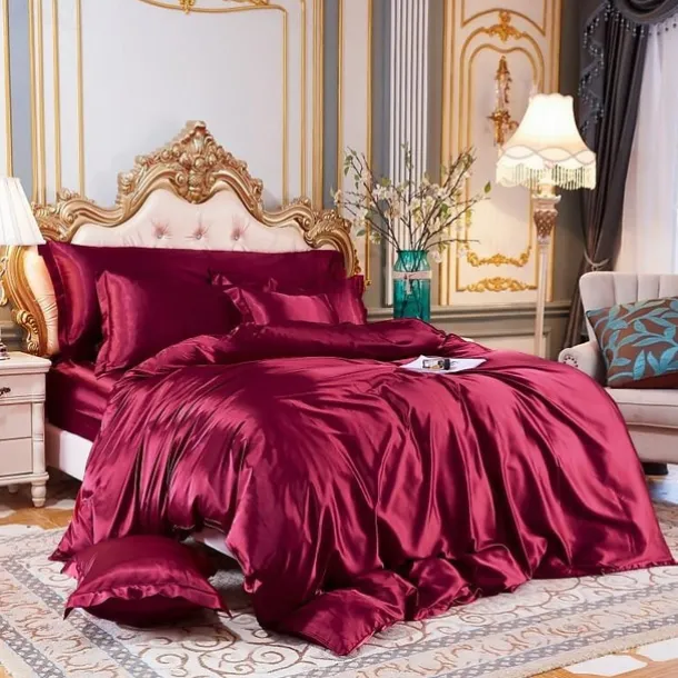Stain Silk Duvet Cover Bedding Sets Comforter Cover with 1 Duvet Cover or Coverlet,1Sheet,2 Pillowcases for Double/Queen/King(1 Pillowcase for Twin/Single)