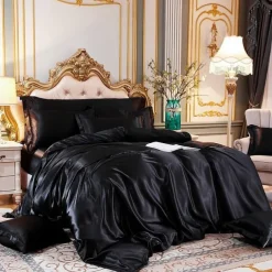 Stain Silk Duvet Cover Bedding Sets Comforter Cover with 1 Duvet Cover or Coverlet,1Sheet,2 Pillowcases for Double/Queen/King(1 Pillowcase for Twin/Single)