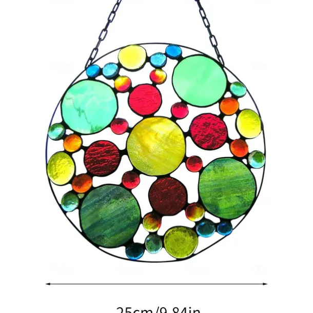 Stained Suncatcher Colorful Handicraft Pendant Creative Outdoor Garden Landscape Decoration Pendant