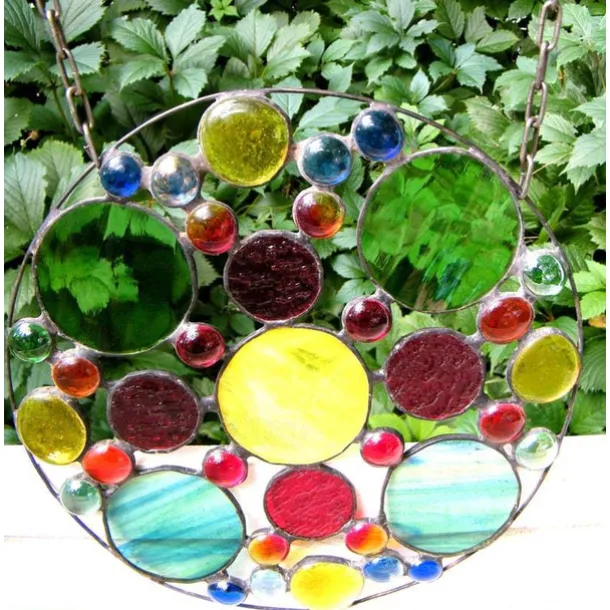 Stained Suncatcher Colorful Handicraft Pendant Creative Outdoor Garden Landscape Decoration Pendant