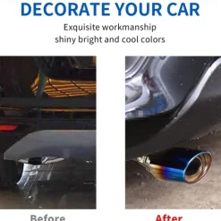 Stainless Steel Car Exhaust Tip - Universal Chrome-Plated Tailpipe, Car Exhaust Pipe Modification, Durable Steel Finish