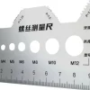Stainless Steel Double-Sided Bolt Gauge Card, Portable Highly Precise Bolt Size-it Gauge, Bolt Size Finder, Quickly and Accurately Identify Bolt Thread and Screw Sizes
