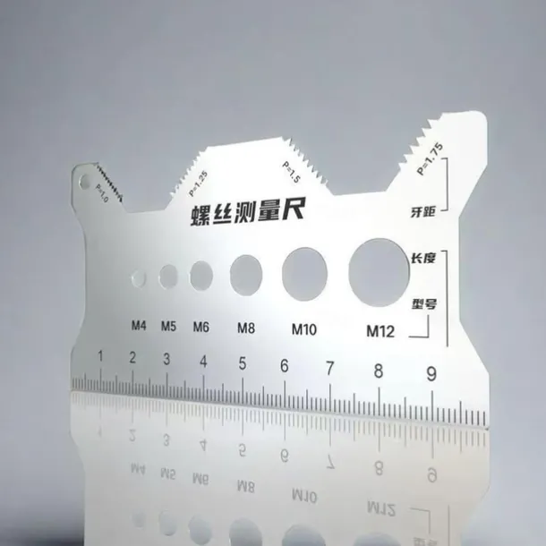 Stainless Steel Double-Sided Bolt Gauge Card, Portable Highly Precise Bolt Size-it Gauge, Bolt Size Finder, Quickly and Accurately Identify Bolt Thread and Screw Sizes