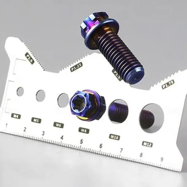 Stainless Steel Double-Sided Bolt Gauge Card, Portable Highly Precise Bolt Size-it Gauge, Bolt Size Finder, Quickly and Accurately Identify Bolt Thread and Screw Sizes