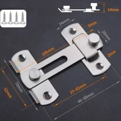 Stainless Steel Hasp Latch Lock Door Lock Guard Latch Boltfor Sliding Door Window Cabinet Fitting for Home Security Door Hardware Accessories