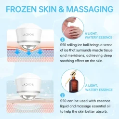 Stainless Steel Ice Roller For Face Rotation Cold Massage Ball Facial Roller for Pain Relief Tighten Skin Pore Shrinking