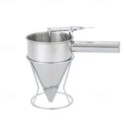 Stainless Steel Piston Funnel With Support Sauce Cream Dosing Funnel For Chocolate Cupcake Tool Octopus Balls Tools Kitchen Tool