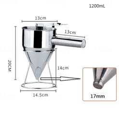 Stainless Steel Piston Funnel With Support Sauce Cream Dosing Funnel For Chocolate Cupcake Tool Octopus Balls Tools Kitchen Tool