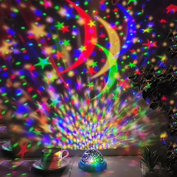 Star and Moon Themed Projector Lights – Portable and Compact for Festive Atmosphere in Indoor/Outdoor Activities, Photo Backgrounds and Restaurants